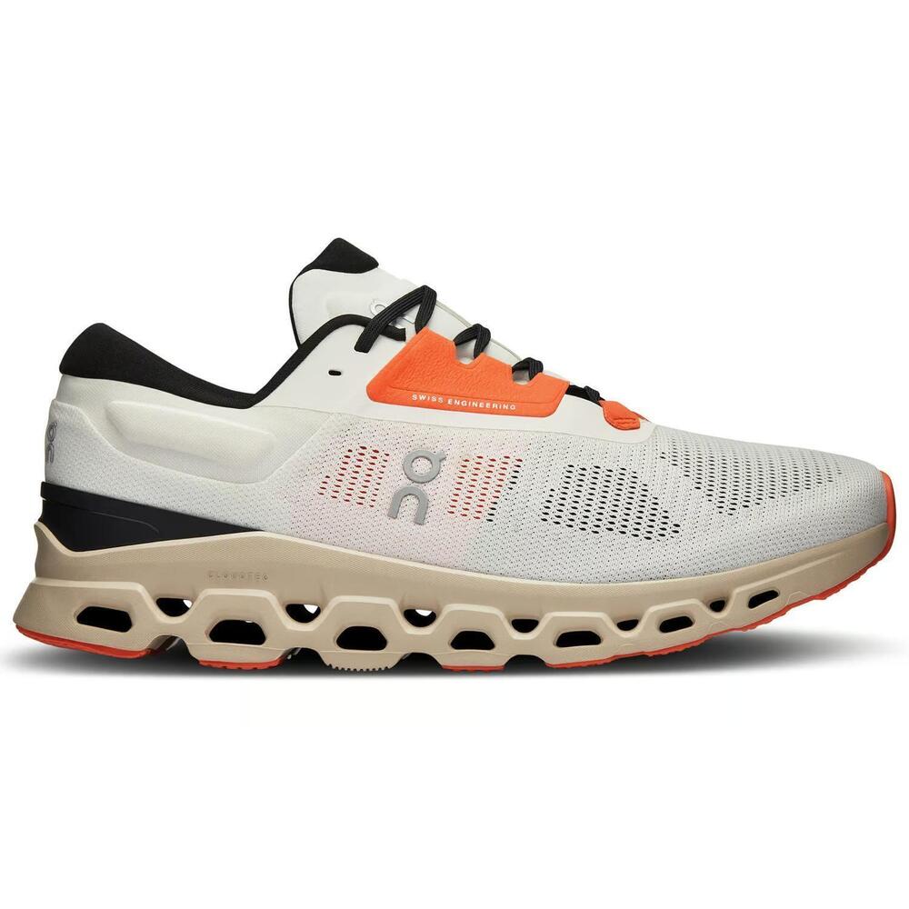 NEW ON men’s cloudstratus 3 running shoes in undyed white sand